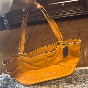 Coach Mustard Leather Shoulder Bag